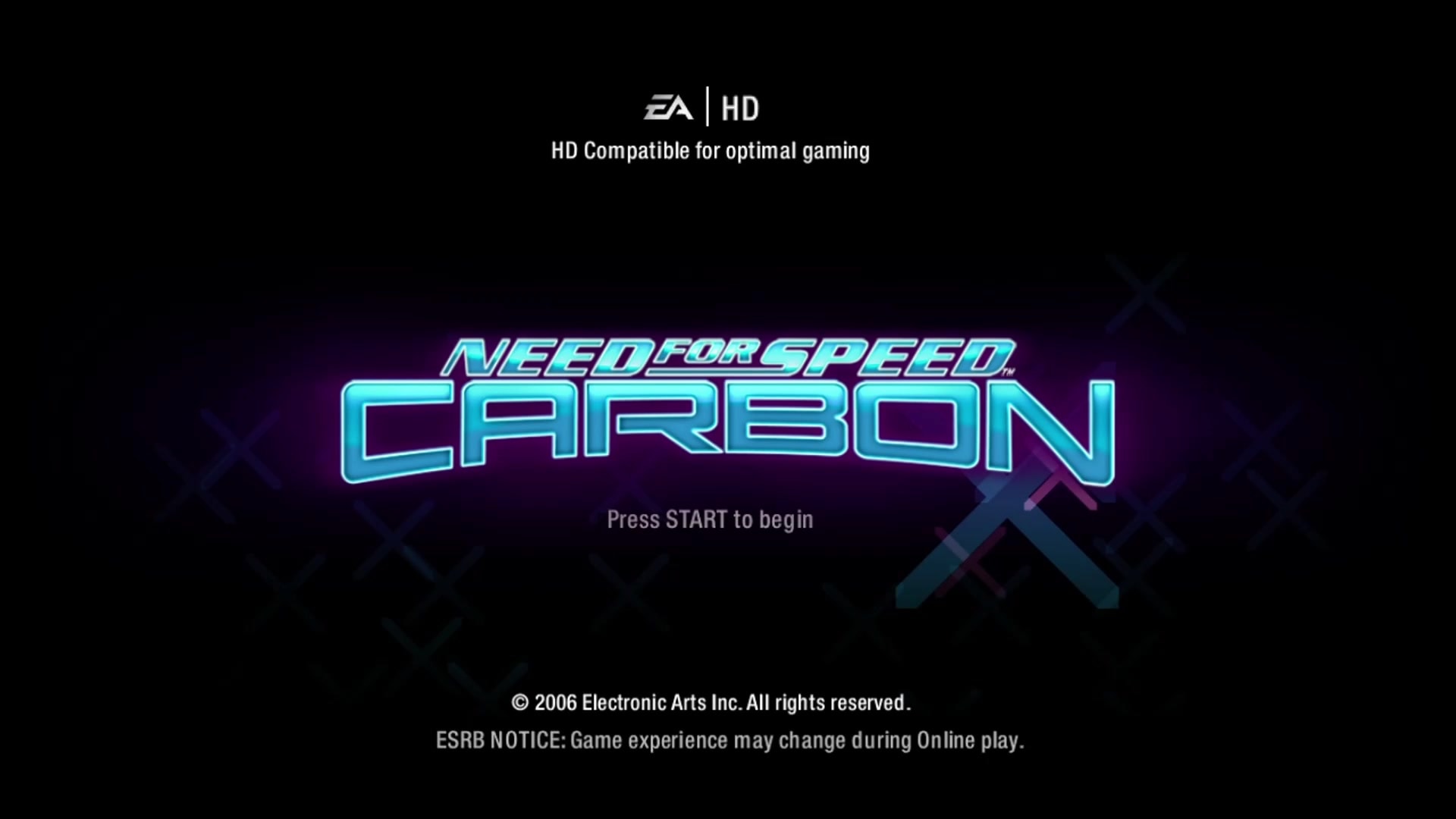 Need for Speed: Carbon title screen for Xbox 360